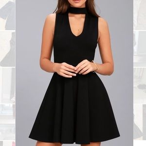 Black fit and flare dress